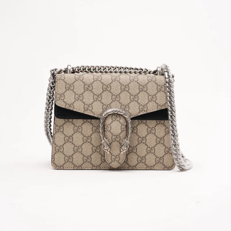 Gucci GG Supreme Super Mini Dionysus Beige Schwarz