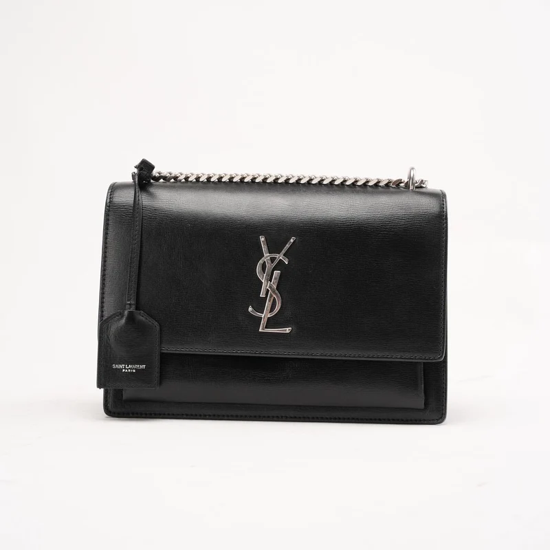 Saint Laurent Medium Sunset Kalbsleder Schwarz 2017