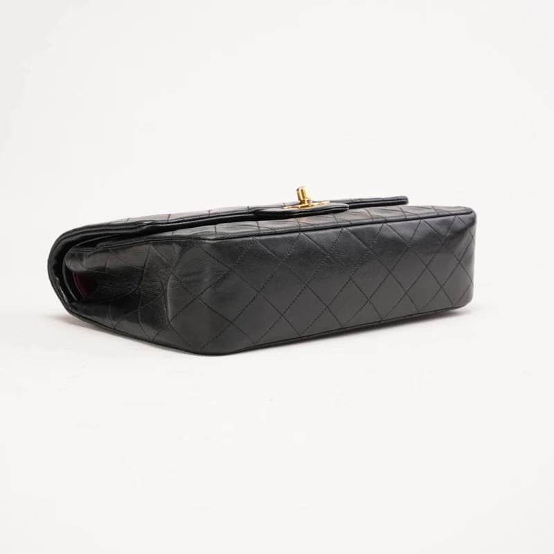 Chanel Vintage Medium Classic Double Flap Lammleder, Schwarz, 1997