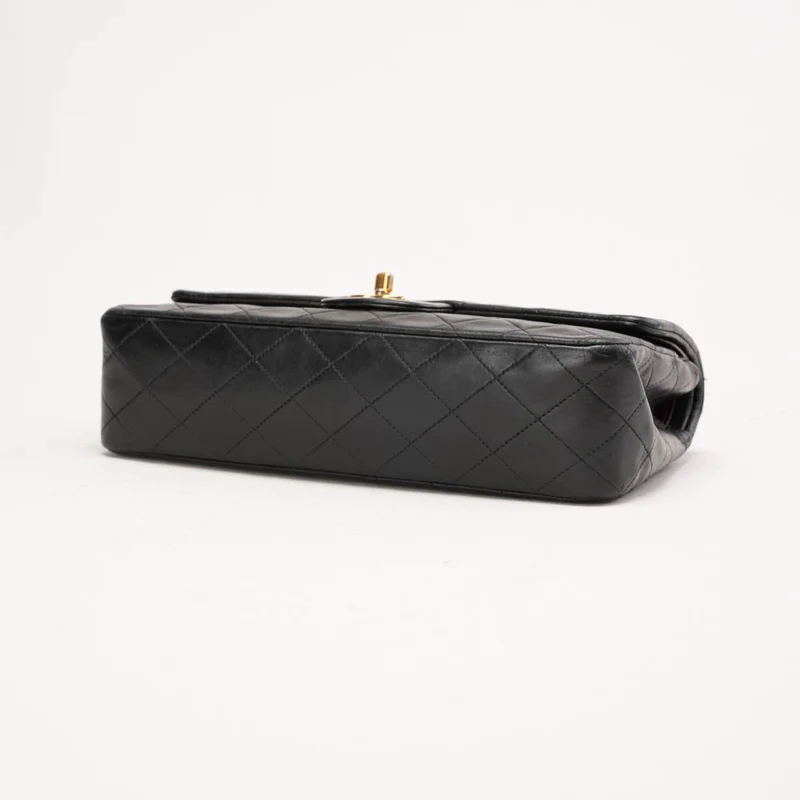 Chanel Vintage Medium Classic Double Flap Lammleder, Schwarz, 1997