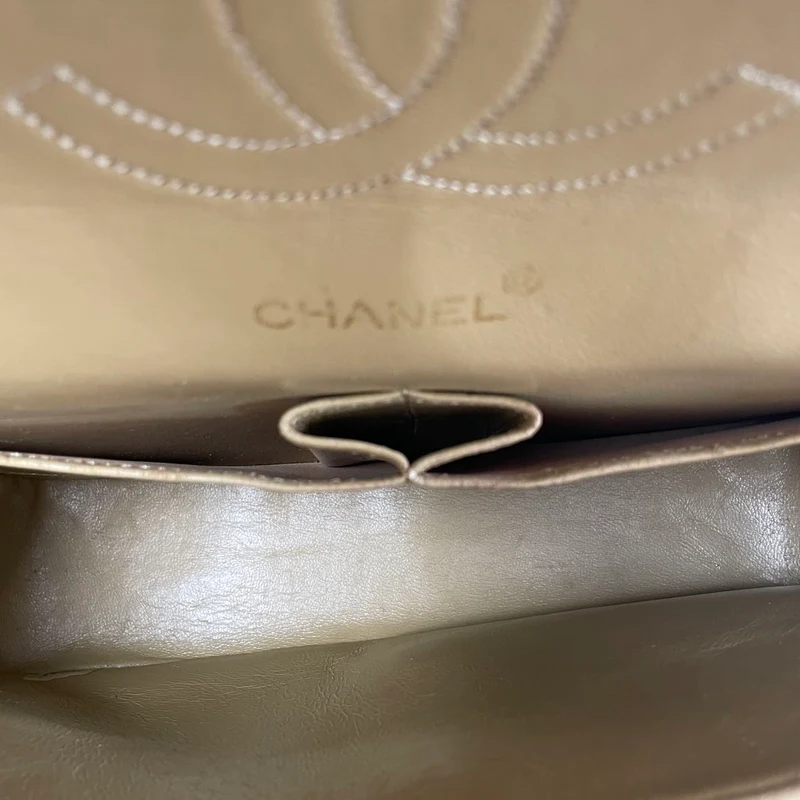 Chanel Vintage Beige Lammleder Medium Classic Double Flap Bag 1988