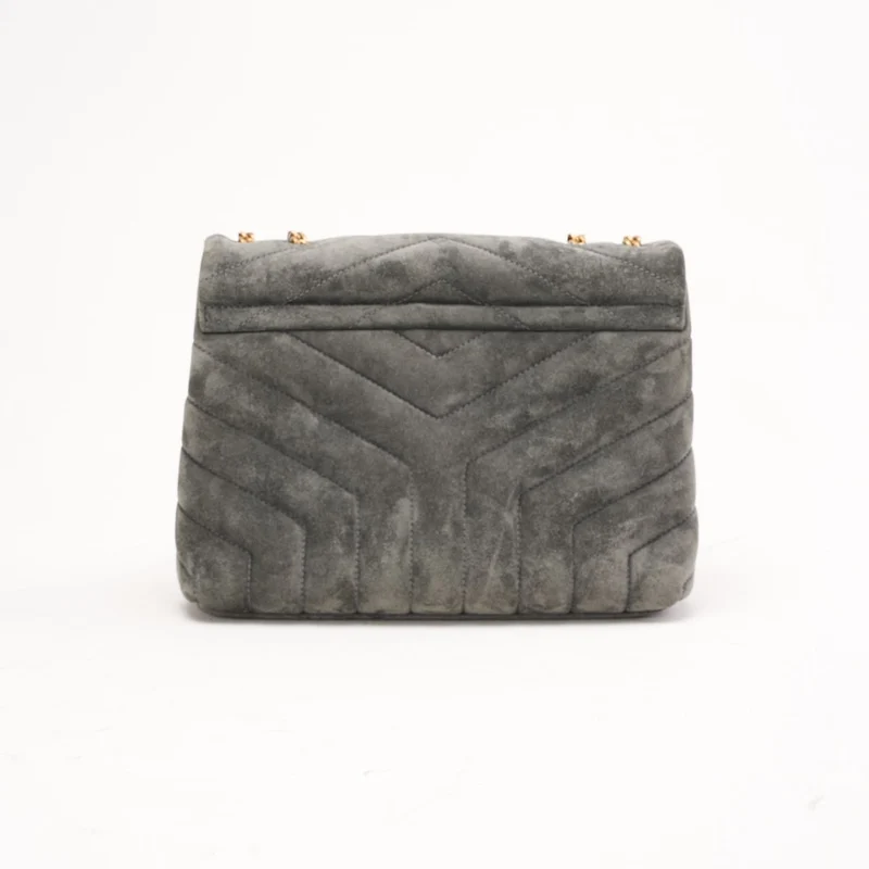 Saint Laurent Kleine LouLou Tasche aus grauem Wildleder 2022