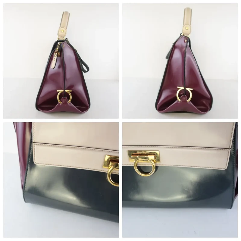 Salvatore Ferragamo Tricolor Large Sofia Shoulder Bag