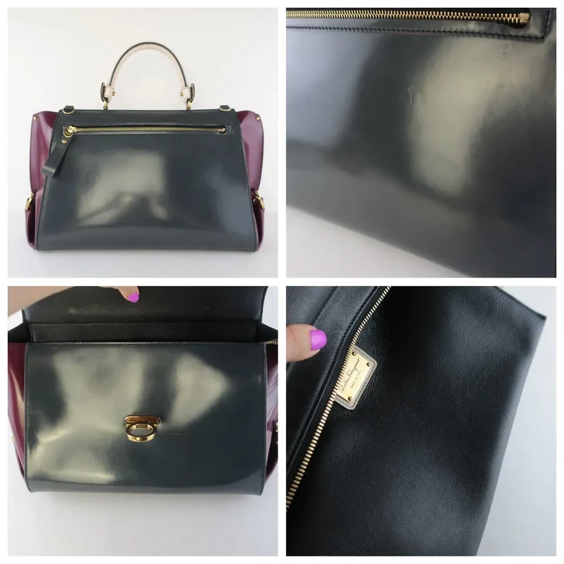 Salvatore Ferragamo Tricolor Large Sofia Shoulder Bag