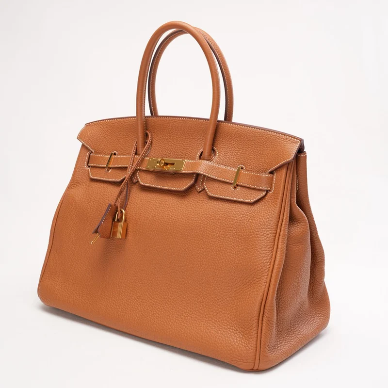 Hermès Birkin 35 Gold und goldfarbene Togo-Ledertasche 2012