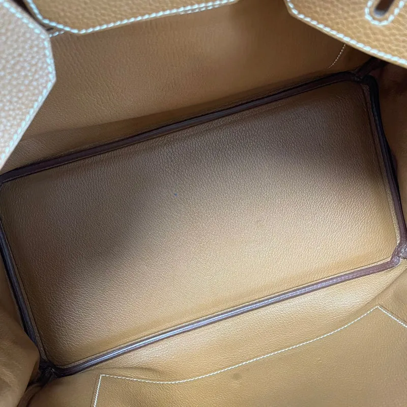 Hermès Birkin 35 Gold und goldfarbene Togo-Ledertasche 2012