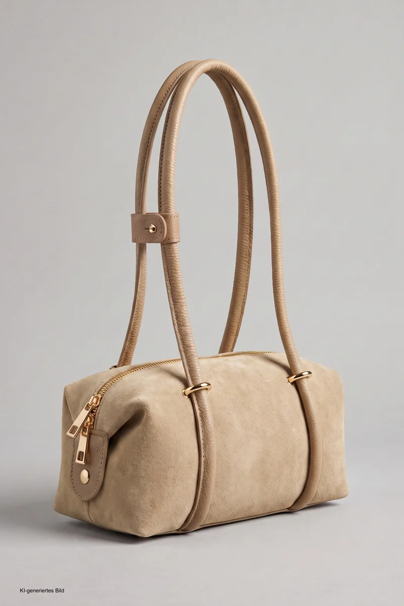 Echtleder Handtasche, beige