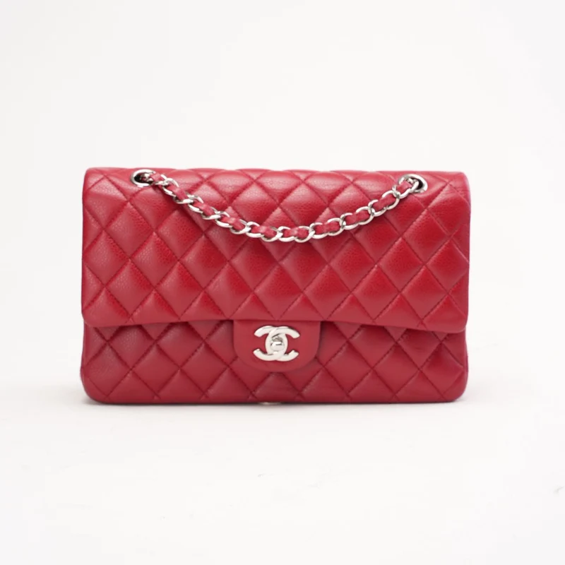 Chanel Classic Double Flap Bag Medium Caviar Red 2012