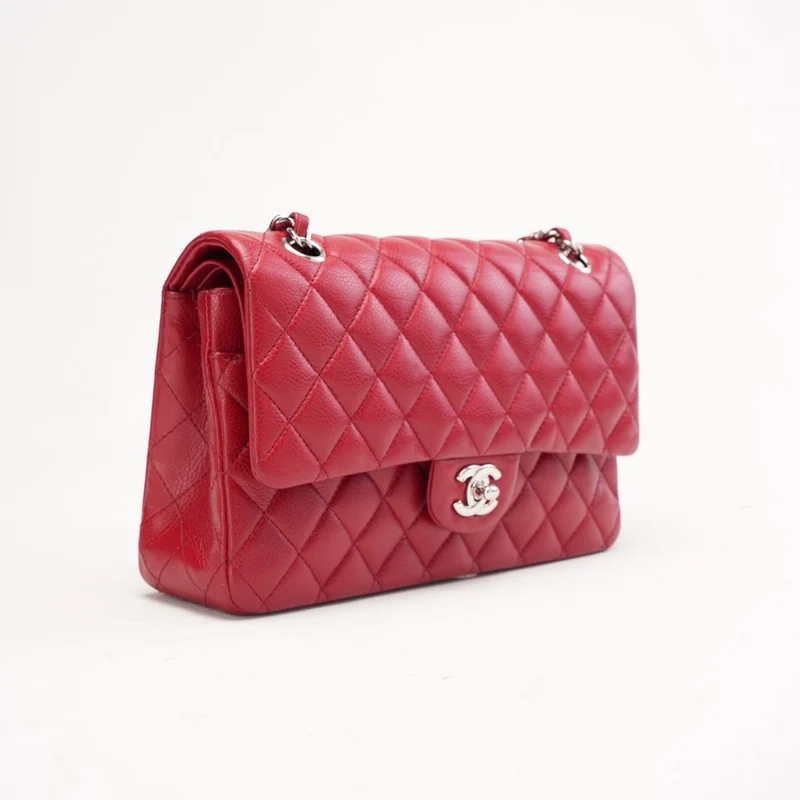Chanel Classic Double Flap Bag Medium Caviar Red 2012