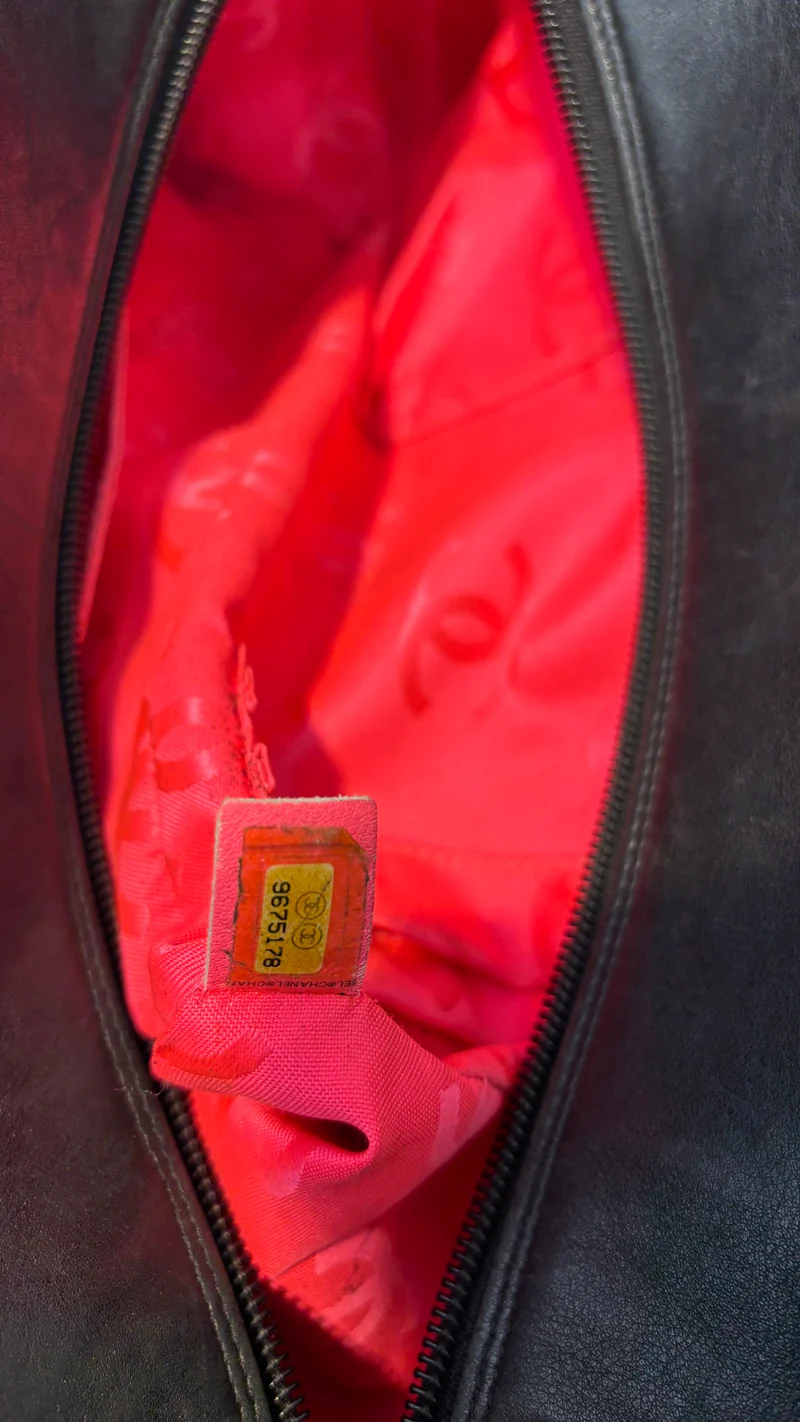 Chanel Cambon Multipocket Reporter Bag aus gestepptem Kalbsleder, groß, schwarz, 2005