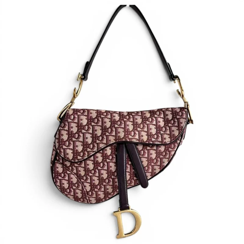 Christian Dior Oblique Satteltasche Burgunderrot 2019