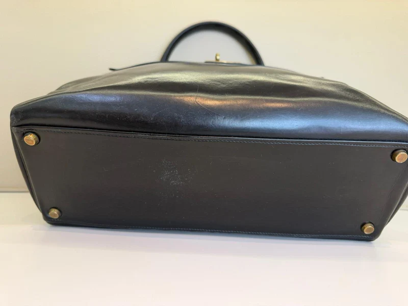 Hermes Vintage Kelly 32 Box Leder Schwarz 1945