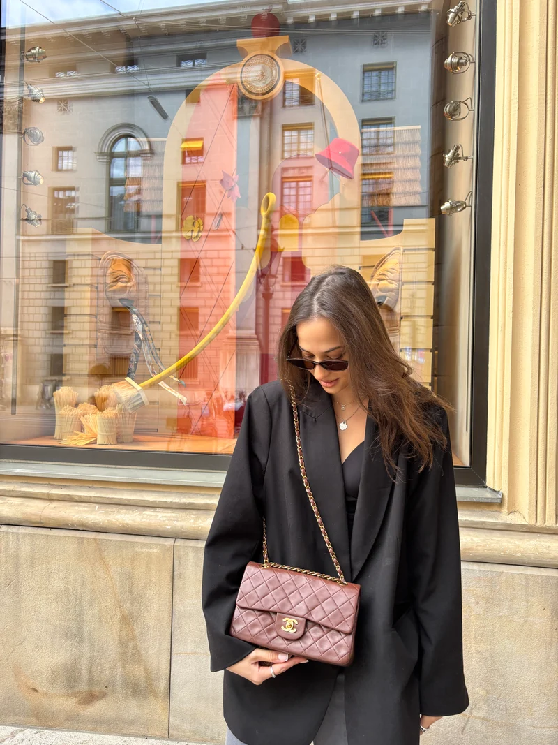 Chanel Vintage Kleine Doppelflap-Tasche, schokoladenbraun, 1996