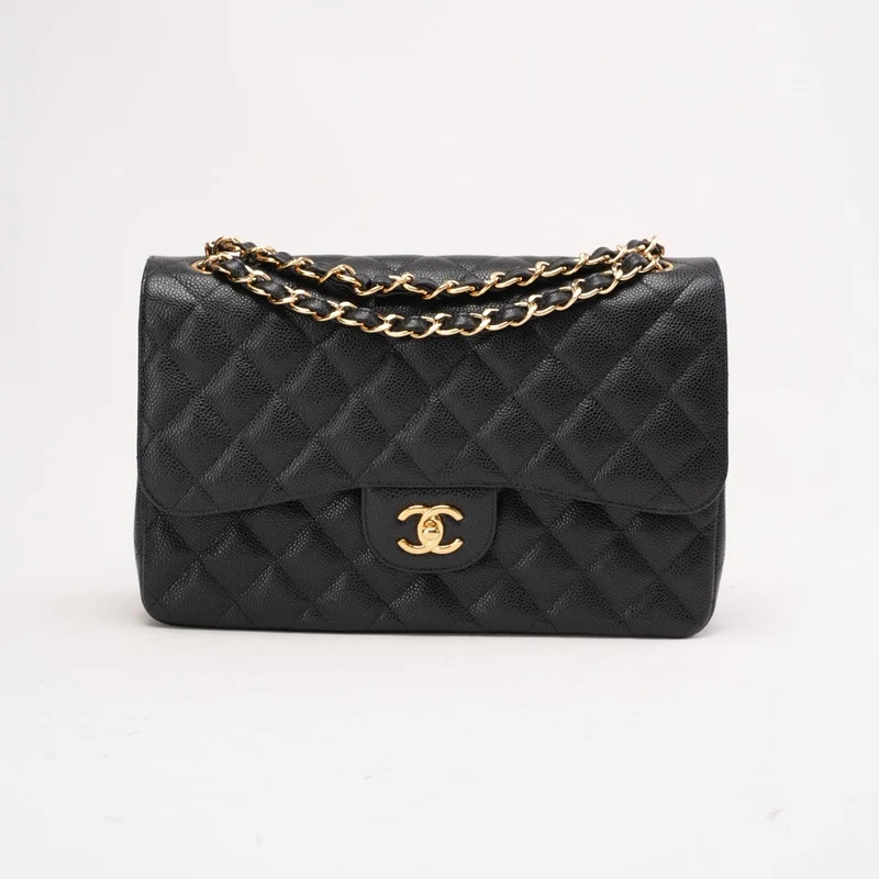 Chanel Classic Jumbo Double Flap Caviar Black 2011