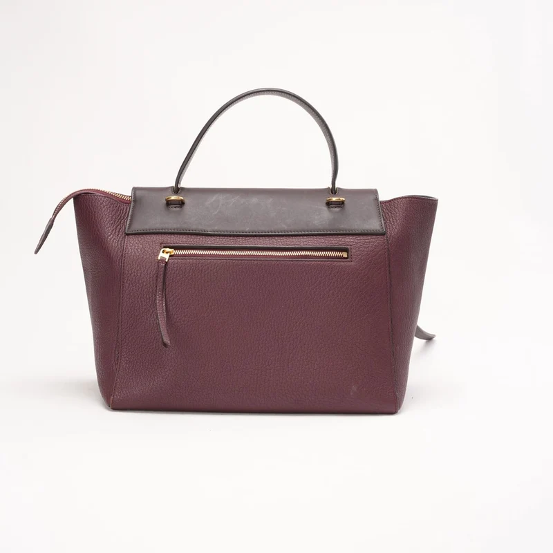 Celine Bi-Color Mini Belt Bag in Burgundy and Dark Brown Flap 2019