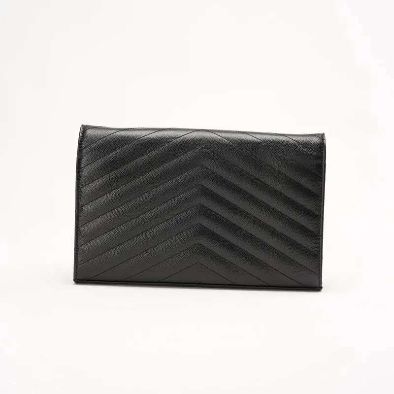 Saint Lauren Medium Envelope Wallet on Chain (WOC) Schwarz 2015