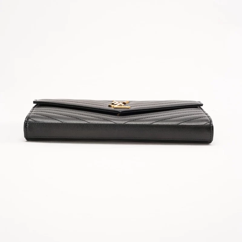 Saint Lauren Medium Envelope Wallet on Chain (WOC) Schwarz 2015