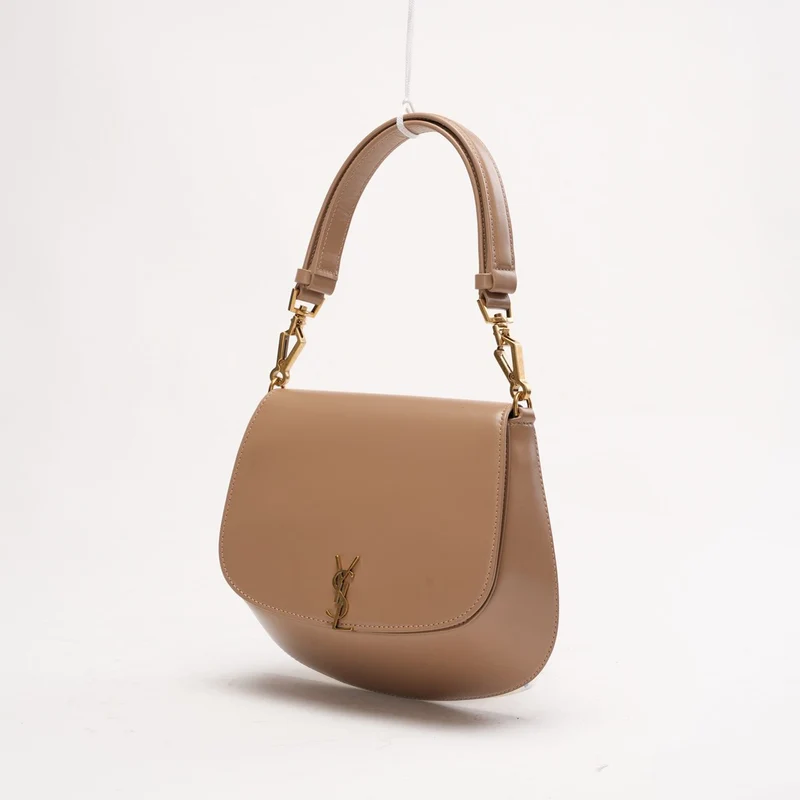 Saint Laurent Beige Mini Voltaire Henkeltasche aus Boxkalbsleder 2024