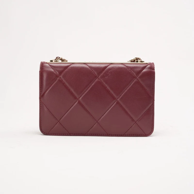 Chanel Trendy CC Wallet on Chain (WOC) Lamm Burgunderrot 2020