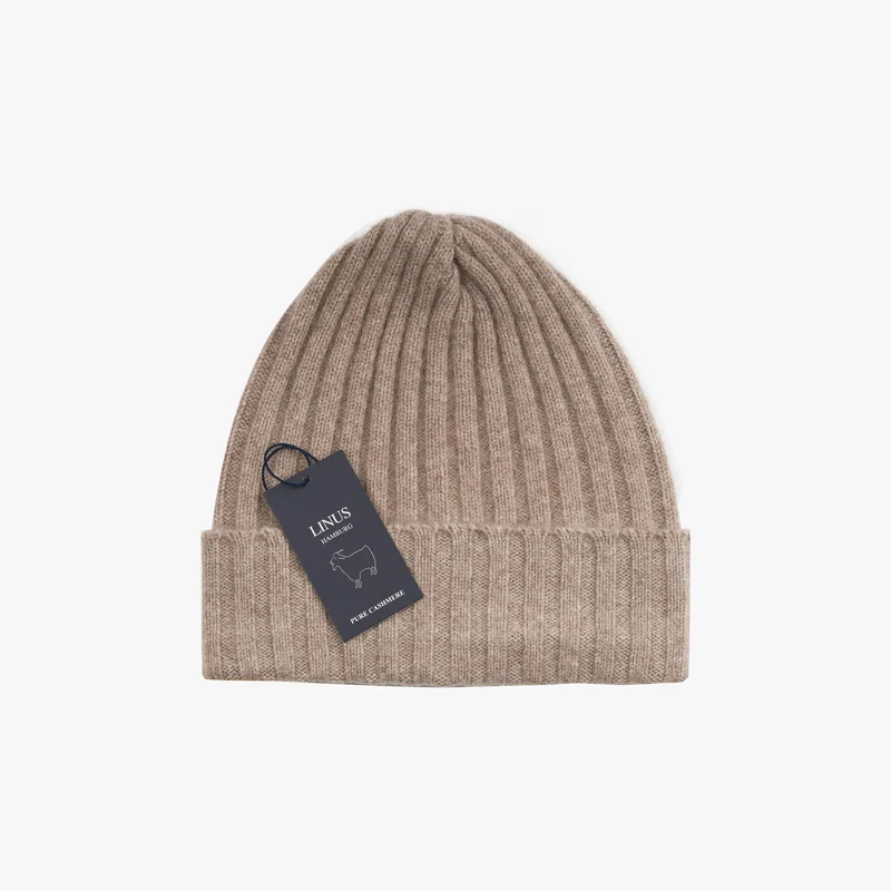 Mütze aus Kaschmir in Beige