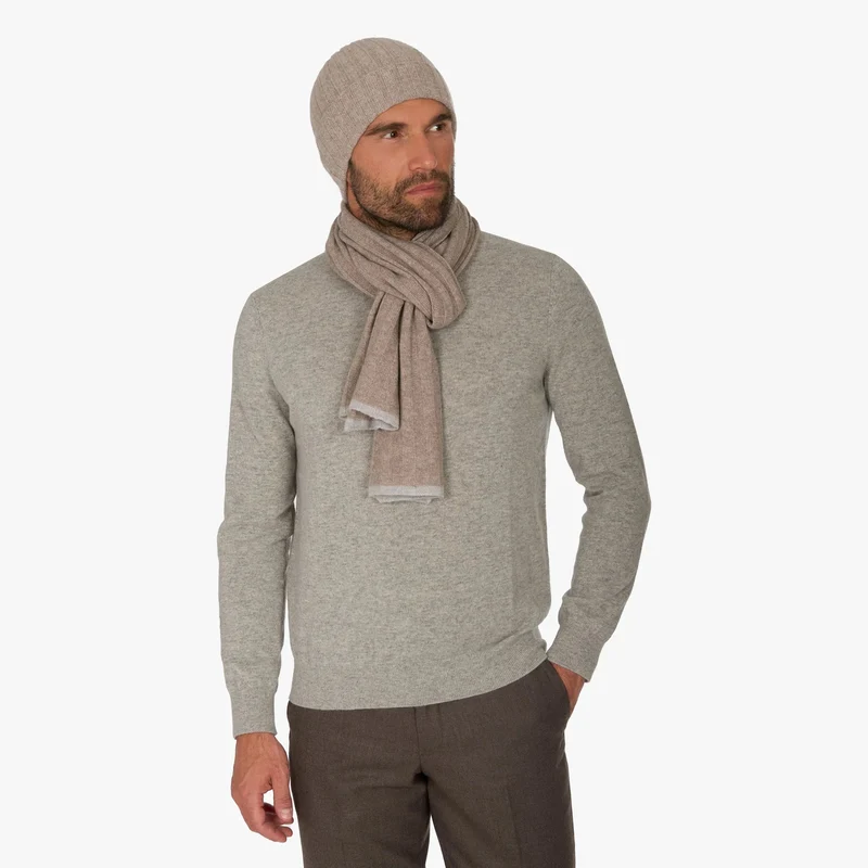 Mütze aus Kaschmir in Beige