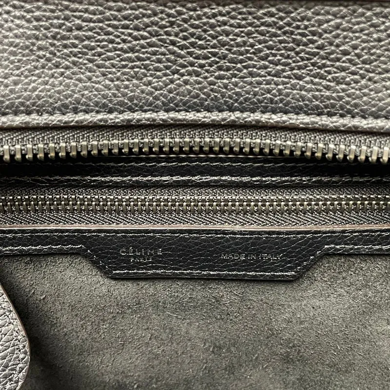 Celine Micro Luggage Tote Bag aus schwarzem, genarbtem Kalbsleder, 2018