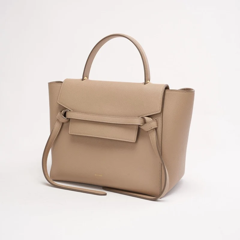 Celine Micro Belt aus genarbtem Kalbsleder, Taupe, 2017
