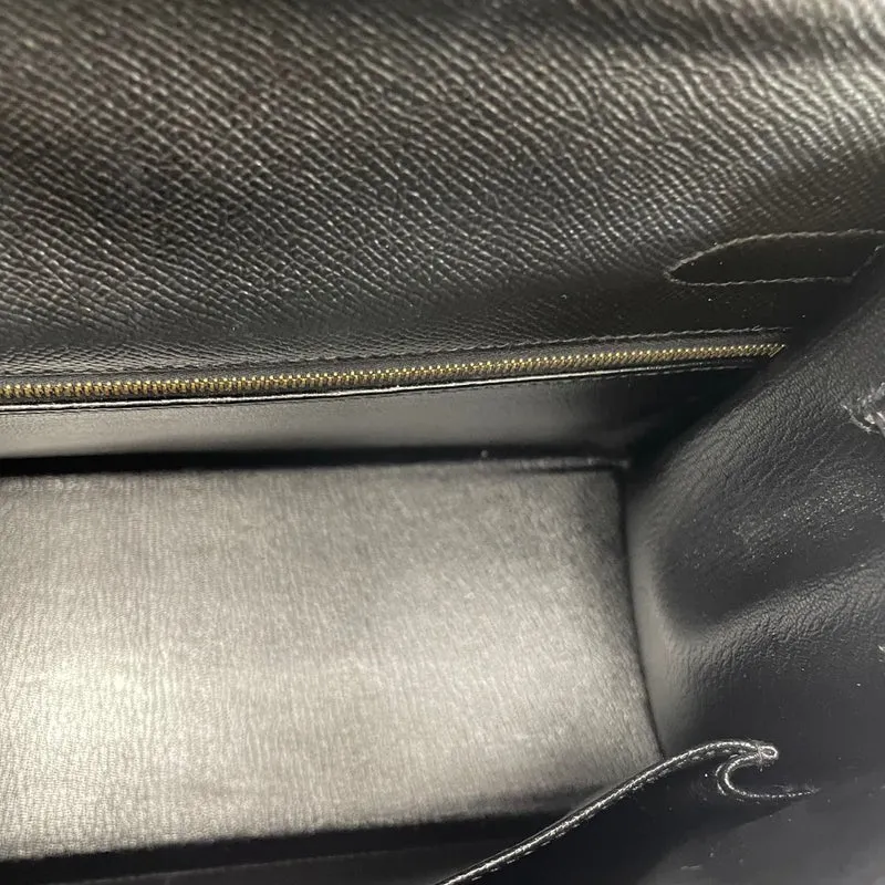Hermès Kelly Sellier 32 Epsom Leder R Square Schwarz 2014