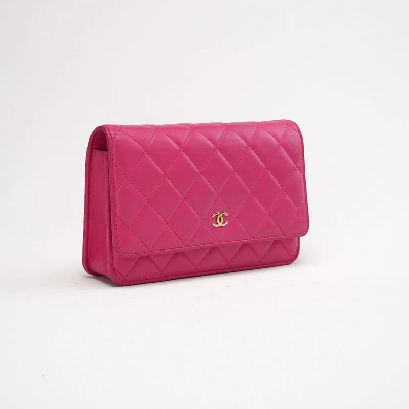 Chanel Wallet On Chain (WOC) Lammleder, Pink, 2017