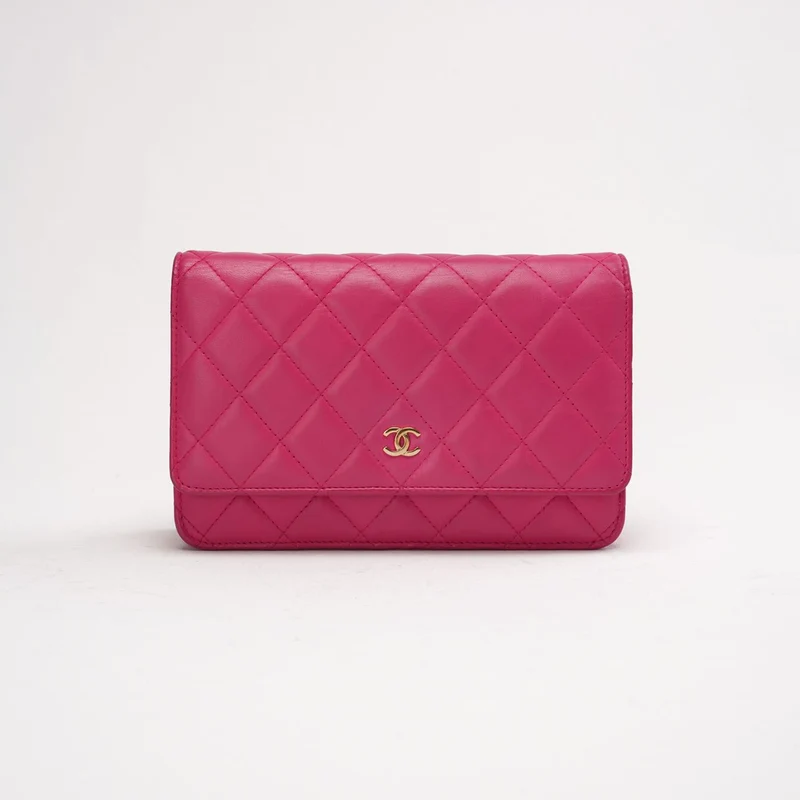 Chanel Wallet On Chain (WOC) Lammleder, Pink, 2017