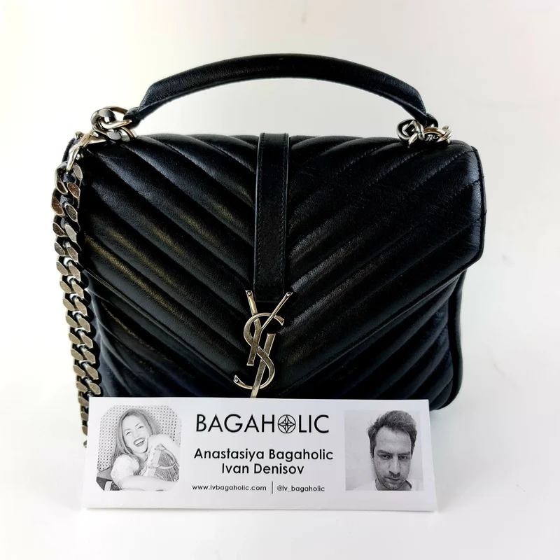 Yves Saint Laurent Black Medium College Bag