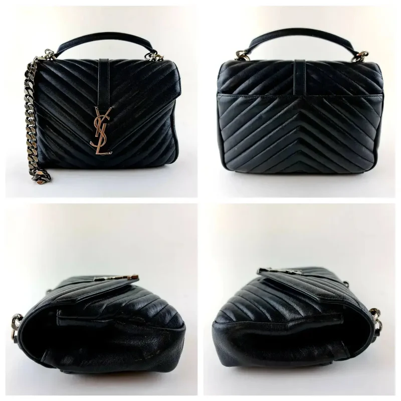 Yves Saint Laurent Black Medium College Bag
