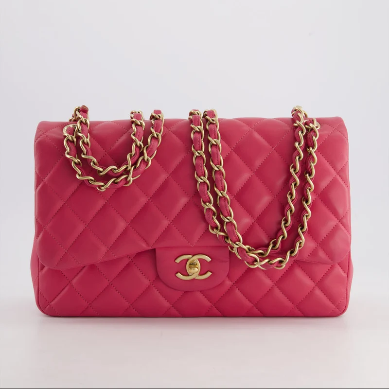 Chanel Classic Jumbo Double Flap Lamb Deep Pink 2013