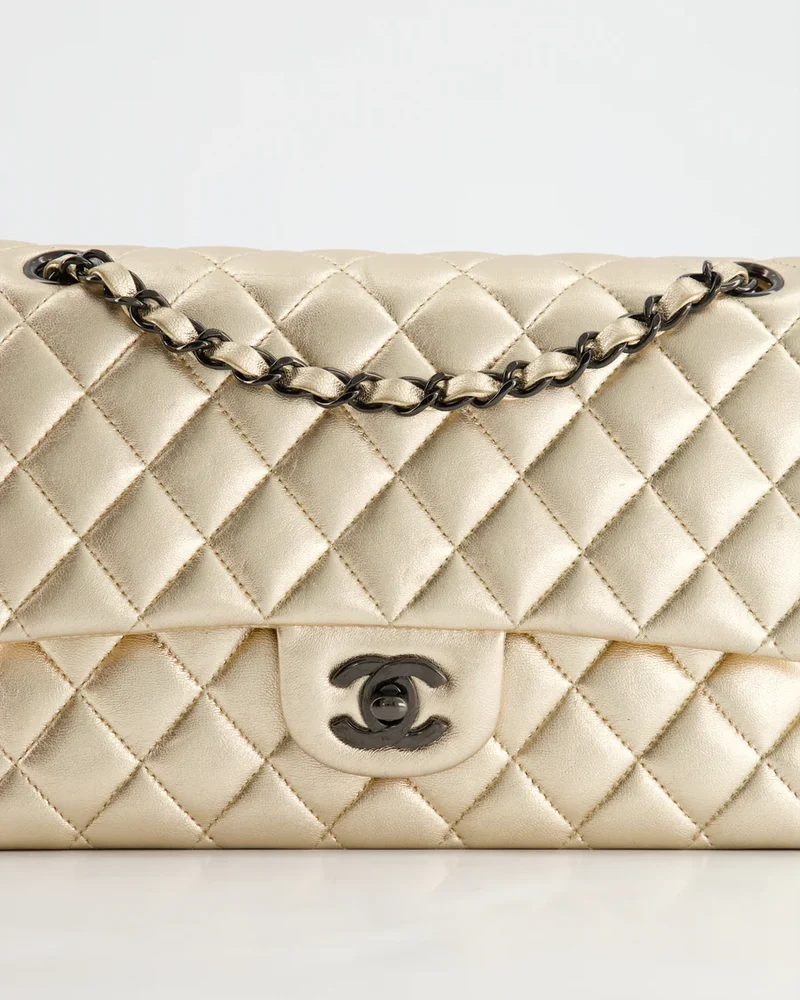 Chanel Classic Double Flap Medium Lamb Metallic Gold 2021