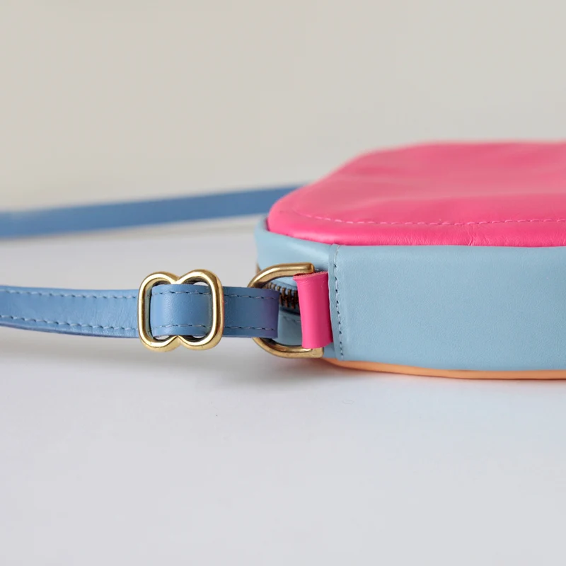 Handtasche ZIP S Himmelblau / Pink / Aprikose / Hellblau
