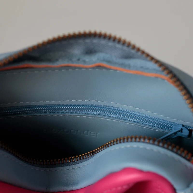 Handtasche ZIP S Himmelblau / Pink / Aprikose / Hellblau