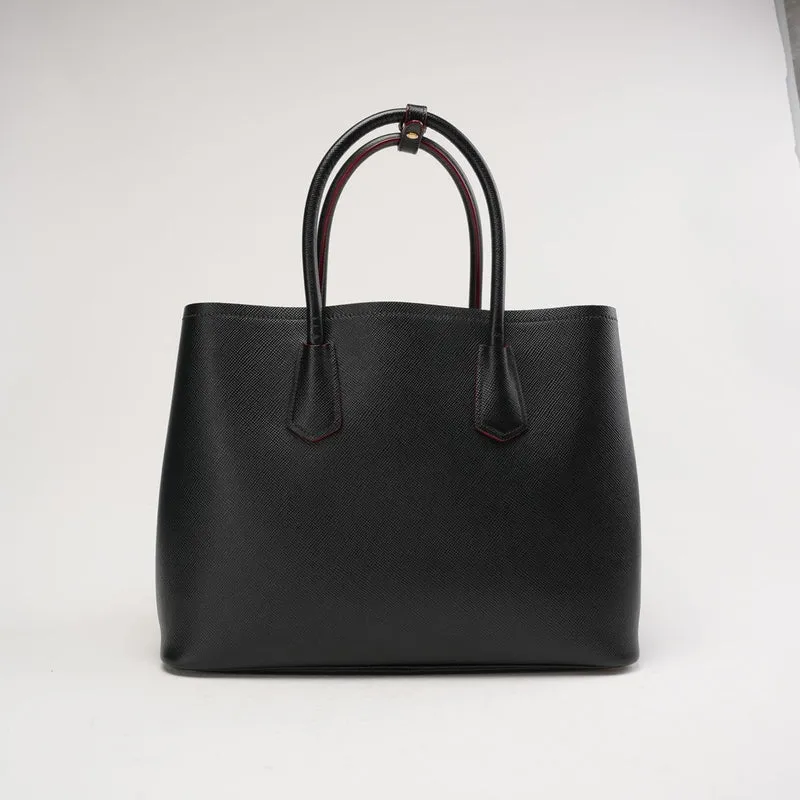 Prada Double Saffiano Medium Double Bag Schwarz