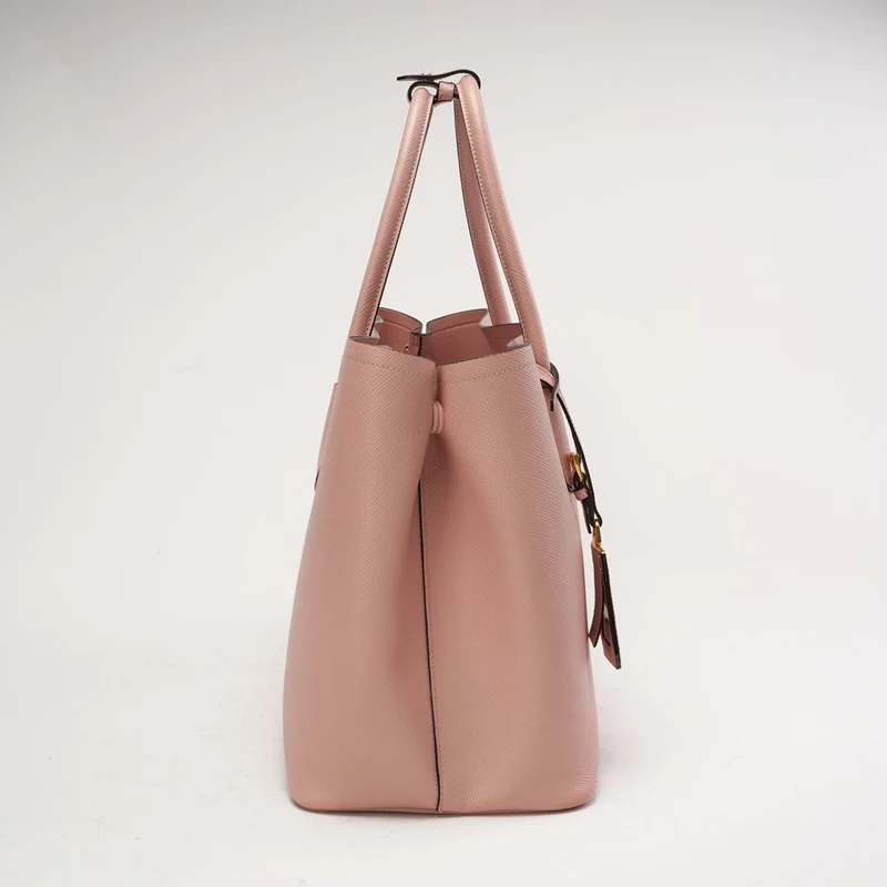Prada Saffiano Leder Medium Doppeltasche Rosa