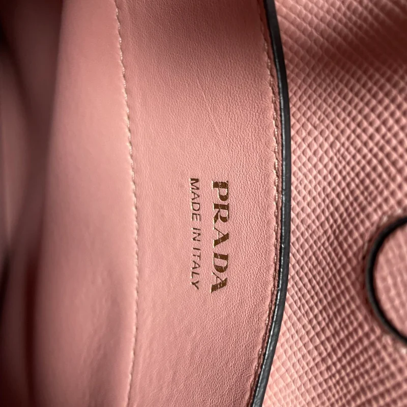Prada Saffiano Leder Medium Doppeltasche Rosa