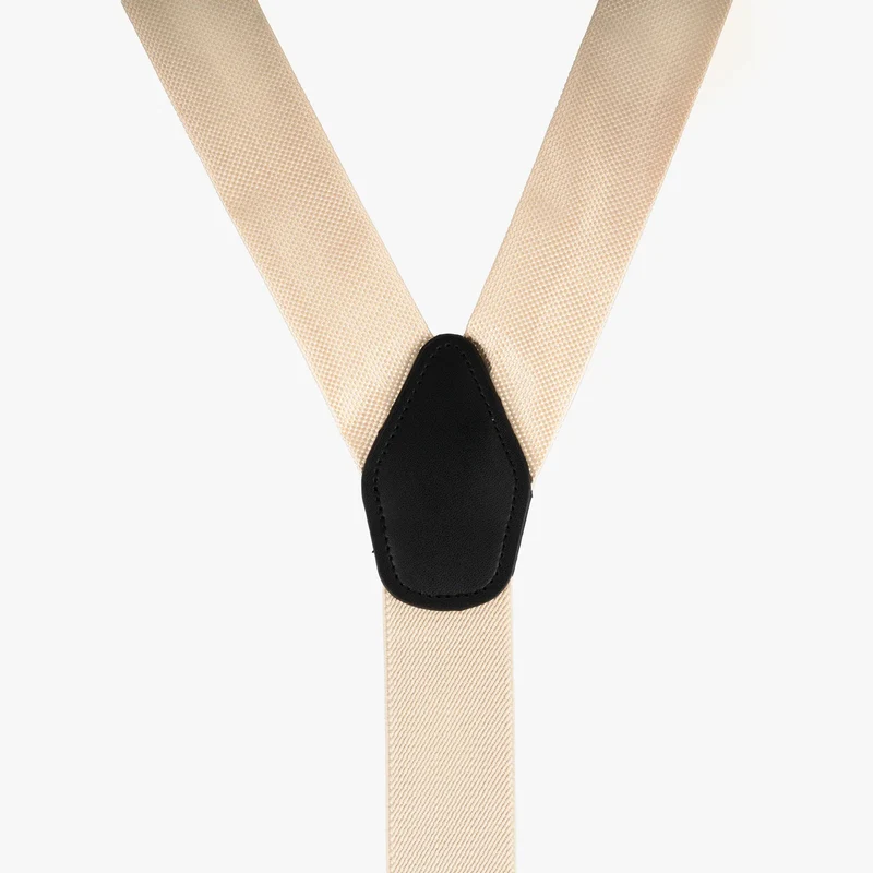 Hosenträger mit passender Fliege in Beige
