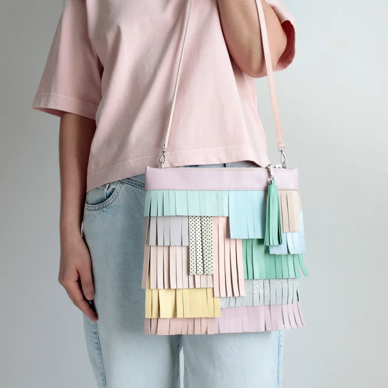 Fransentasche Pastell