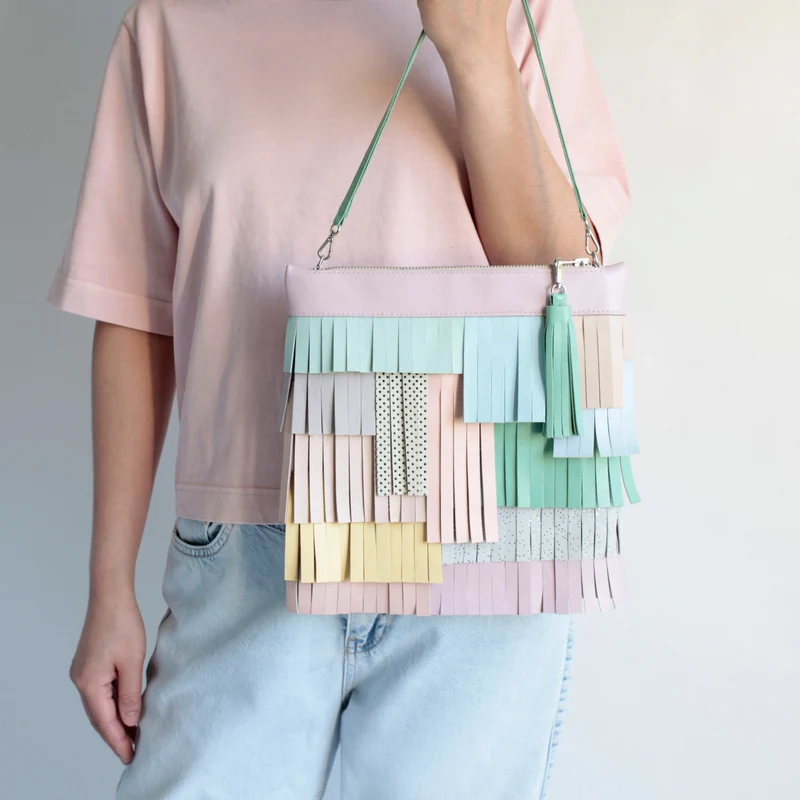 Fransentasche Pastell