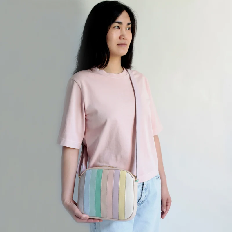 Handtasche ZIP M Pastell Mix