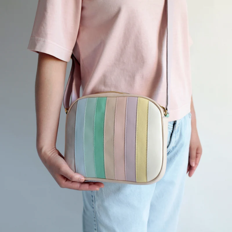 Handtasche ZIP M Pastell Mix