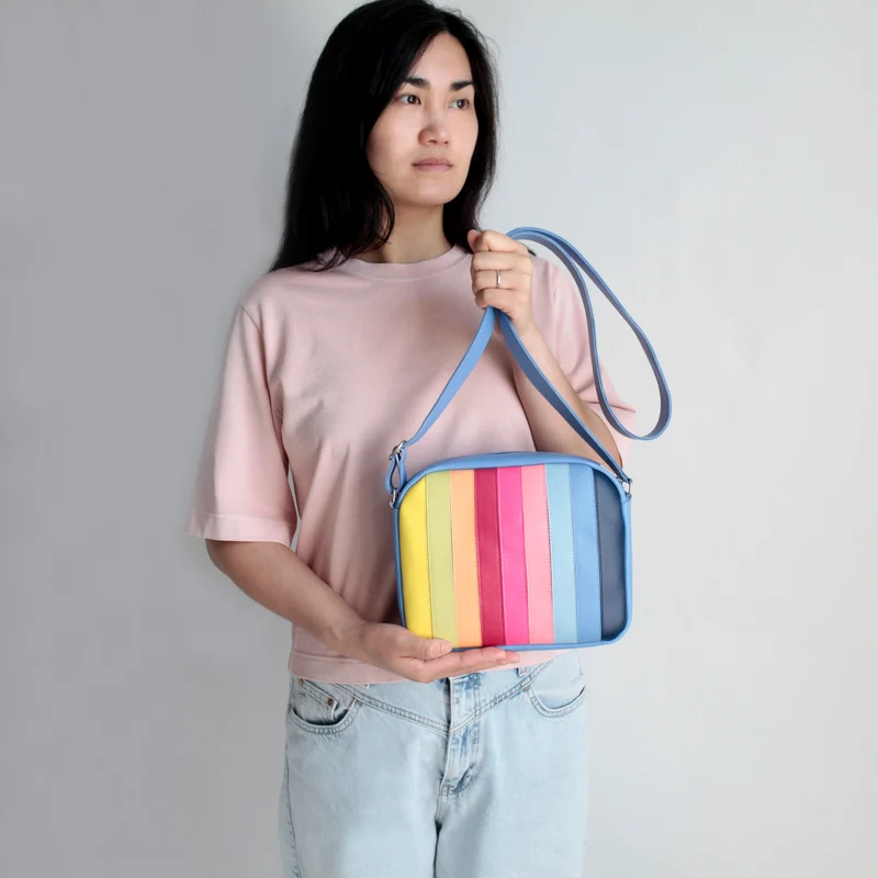 Handtasche ZIP M Sky MIX