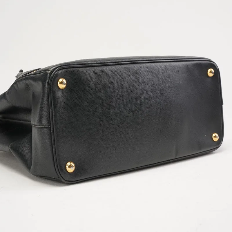 Prada Schwarze Saffiano Medium Galleria Zip Tote Leder