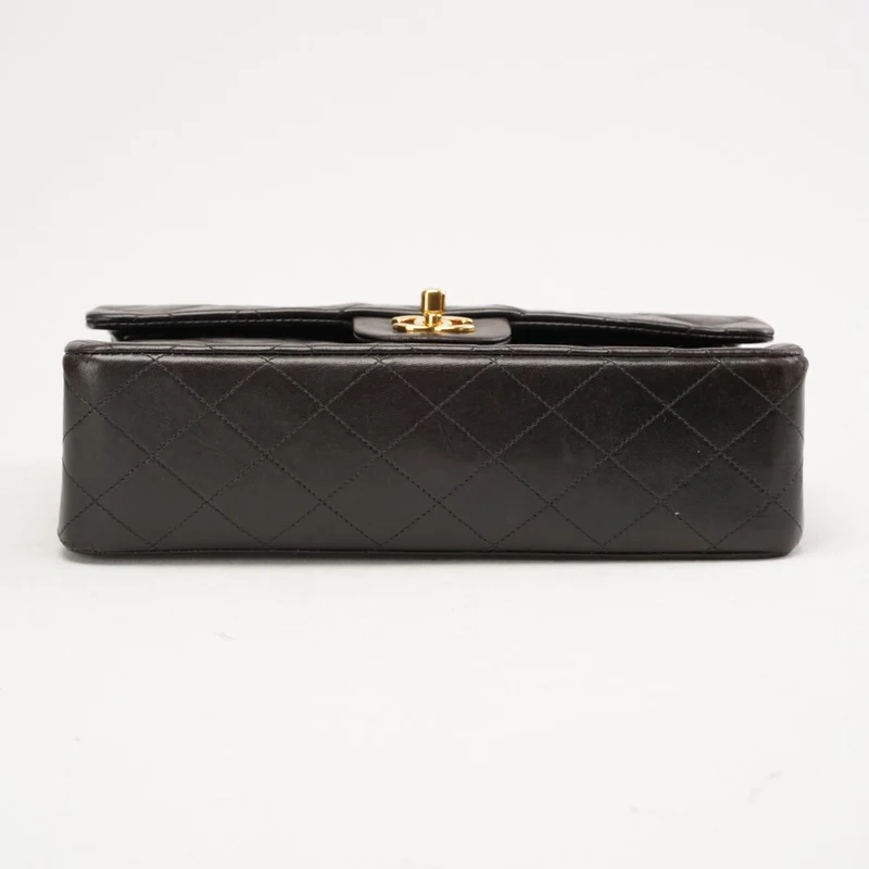 Chanel Vintage Medium Classic Double Flap Leder Schwarz 1999