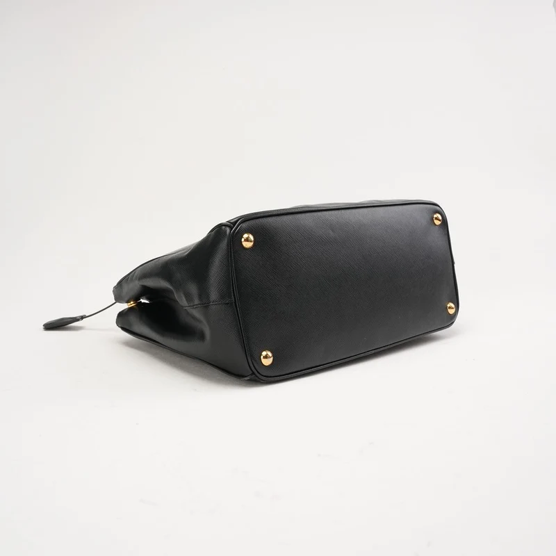 Prada Saffiano Medium Galleria Zip Tote Leder Schwarz