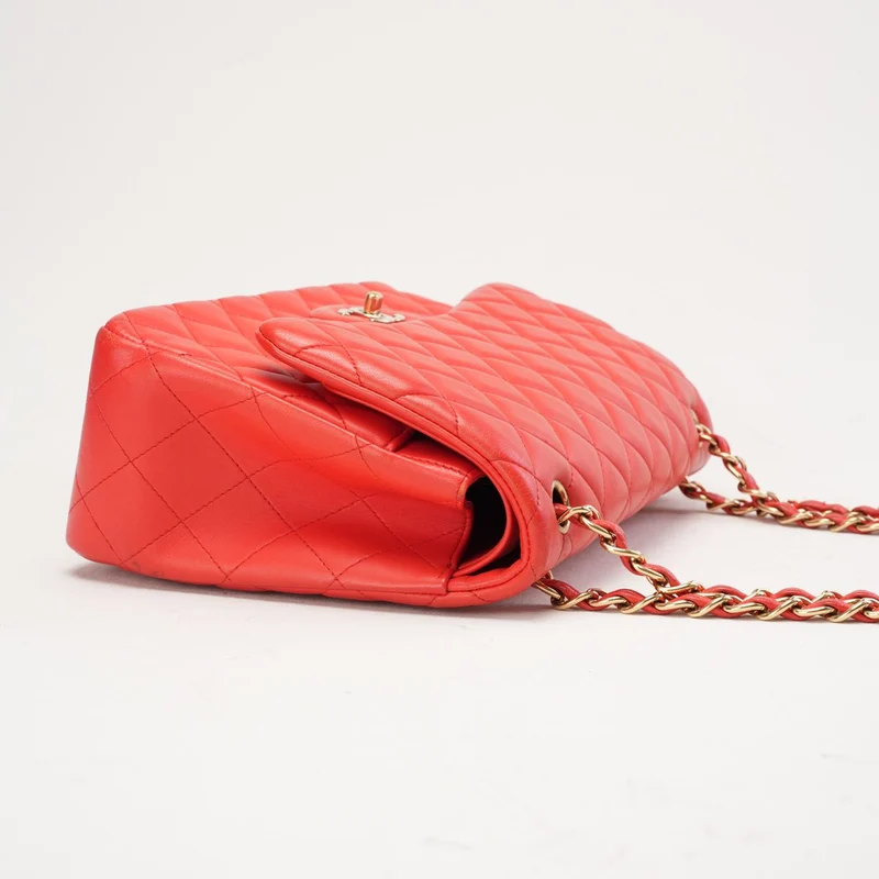 Chanel Classic Jumbo Double Flap Lammleder Rot 2017