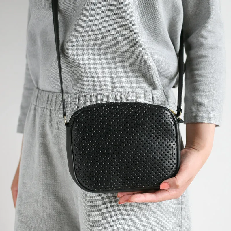 Handtasche ZIP S Schwarz perforiert